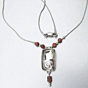 Retired SILPADA Sterling Silver Sandstone Swirl Oxidized Pendant Necklace N1190